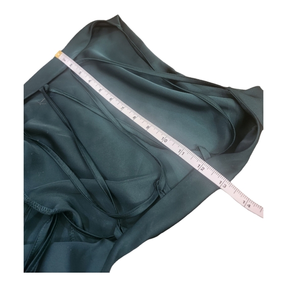 NWOT Emerald Green Silk Cowl Neck Dress, S/M - Picture 10 of 14
